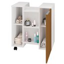 Ver imagem 5 de Gabinete de Coluna para Banheiro 01 Porta com Rodízios Pequin B02 Branco Ripado - Lyam Decor