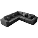 Ver imagem 1 de Kit Sofá Modular 5 Lugares Moderno Curvo Orgânico Adapt Linho
