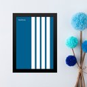 Ver imagem 1 de Quadro Abstrato Bauhaus Minimalista Azul - Linhas Paralelas 33x24cm:moldura Preta