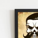 Ver imagem 2 de Quadro Caveira Barbearia Barber Shop Moldura Preta 60x40cm