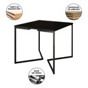 Ver imagem 5 de Mesa Jantar Industrial Preta Quadrada 90X90 Base V Ferro Preto Com 4 Cadeiras Brancas M Cor: Preto