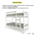 Ver imagem 5 de Beliche Solteiro Petra:branco