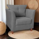 Ver imagem 2 de Poltrona Isis Suede Cinza - Belliv Decor
