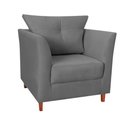 Ver imagem 1 de Poltrona Isis Suede Cinza - Belliv Decor