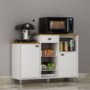 Ver imagem 2 de Fruteira Chão Nora Multiuso Flex 3 Portas Gaveta Mobilihouse Cinamomo com Branco Acetinado