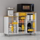Ver imagem 7 de Fruteira Chão Nora Multiuso Flex 3 Portas Gaveta Mobilihouse Cinamomo com Branco Acetinado