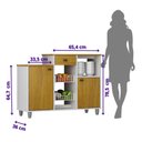 Ver mais imagens de Fruteira Chão Nora Multiuso Flex 3 Portas Gaveta Mobilihouse Cinamomo com Branco Acetinado