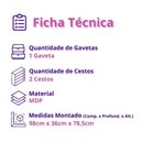 Ver imagem 6 de Fruteira Chão Nora Multiuso Flex 3 Portas Gaveta Mobilihouse Cinamomo com Branco Acetinado