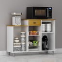 Ver imagem 3 de Fruteira Chão Nora Multiuso Flex 3 Portas Gaveta Mobilihouse Cinamomo com Branco Acetinado