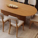 Ver imagem 3 de Mesa de Jantar Living com 8 Cadeiras Class Bege 218cm