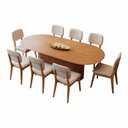 Ver imagem 4 de Mesa de Jantar Living com 8 Cadeiras Class Bege 218cm