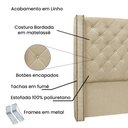 Ver imagem 2 de Cabeceira Cama Box Casal 140 Cm Vicenza Linho Dourado S04 - D'Rossi