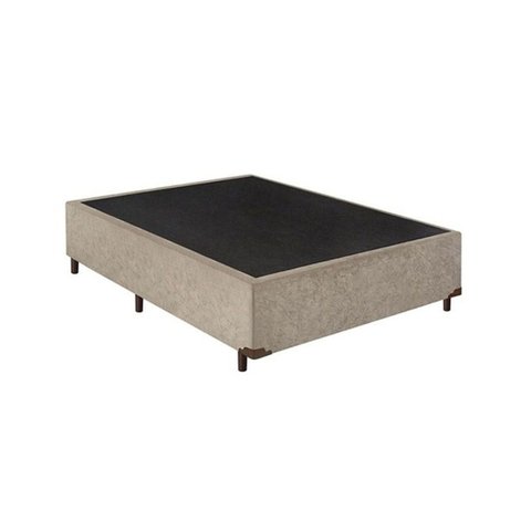 Box Base Blindado Suede- Viuva 128x188x38 - Novo:bege