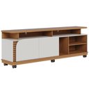 Ver imagem 1 de Rack Tvs 75" e 1 Prateleira Siracusa Freijó Off White Matte