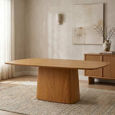 Mesa para Sala de Jantar Barril em MDF Orgânica Yescasa Marrom/Castanho Mel
