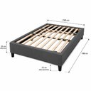 Ver imagem 2 de Cama Box Casal 138 x 188cm, 100% Madeira, Tecido Blindado com Veludo Cor Cinza Escuro