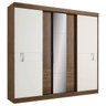 Guarda-roupa Roupeiro 5 Portas Thb, 8 Gavetas Sognare Glass Carvalho Sensitive, Off-white - 1