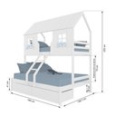 Ver imagem 3 de Beliche Casal/ Solteiro Casinha Encantada com 02 Gavetas Madeira Maciça Branco Megamobilia