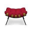 Ver imagem 3 de Puff Costela Suede Base Metálica - Pallazio - Vermelho