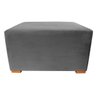 Puff Cuba Especial Decorativo Suede Cinza 80x70 - D'Rost - 2