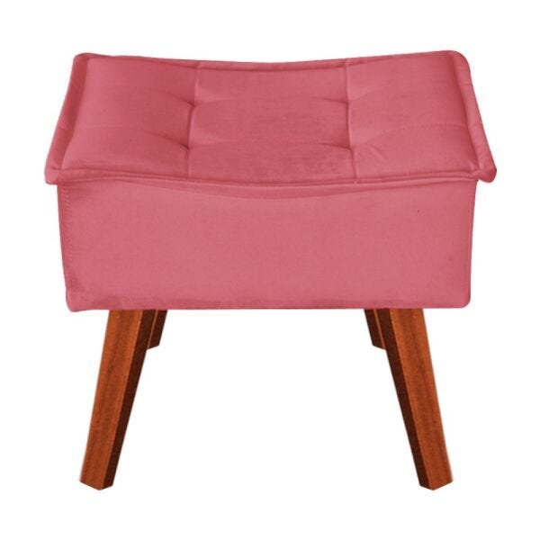 Puff Opala Decorativo Suede Rosa Goiaba - D'Rost - 1