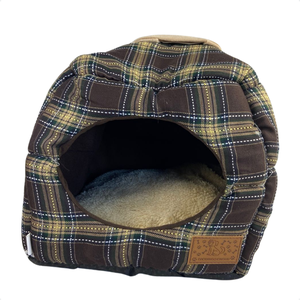 Cama Caminha e Toca para Cachorro Gato Super Luxo Tam M 30x30cm Marrom