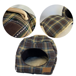 Cama Caminha e Toca para Cachorro Gato Super Luxo Tam M 30x30cm Marrom - 3