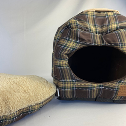 Cama Caminha e Toca para Cachorro Gato Super Luxo Tam M 30x30cm Marrom - 5