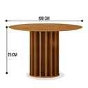 Ver imagem 5 de Mesa de Jantar Flora 108x108 Cinamomo com Kit 4 Cadeiras Flora Linho Palha - Leifer