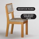 Ver mais imagens de Mesa de Jantar Flora 108x108 Cinamomo com Kit 4 Cadeiras Flora Linho Palha - Leifer
