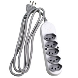 Extensão Elétrica Bivolt com 5 Tomadas 2 P + T 10 a com Cabo de 1 - 1