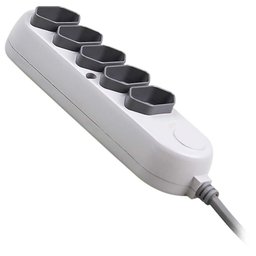 Extensão Elétrica Bivolt com 5 Tomadas 2 P + T 10 a com Cabo de 1 - 4