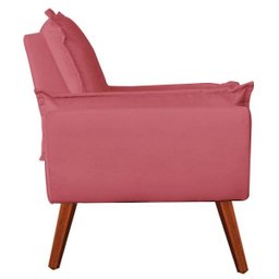 Kit 2 Poltronas com Puff Decorativo Opala Suede Rosa Goiaba - 3