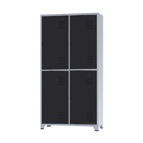 Roupeiro De Aço Insalubre 4 Portas Vestiário Nr 18/24 Locker Preto