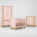Ver imagem 6 de Quarto de Bebê Flora Guarda Roupa 2 Portas Cômoda 4 Gavetas Berço Qmovi