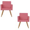 Kit 2 Poltronas Nina Decorativa Suede Rosa Goiaba - Kasa Sofá - 1
