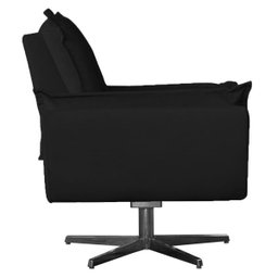 Poltrona Opala Decorativa Base de Balanço Amamentação Suede Preto - D'Rost - 2