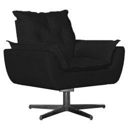 Poltrona Opala Decorativa Base de Balanço Amamentação Suede Preto - D'Rost - 3
