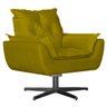 Poltrona Opala Base de Balanço com Puff Amamentação Suede Amarelo - 4