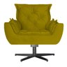 Poltrona Opala Base de Balanço com Puff Amamentação Suede Amarelo - 2
