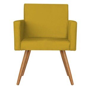 Poltrona Nina Decorativa Suede Amarelo - D'Rost