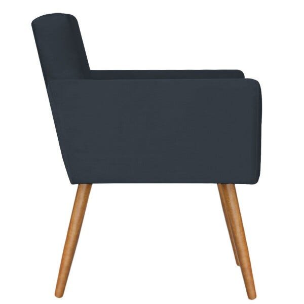 Kit 2 Poltronas Nina Decorativa Suede Azul Marinho - Kasa Sofá - 3