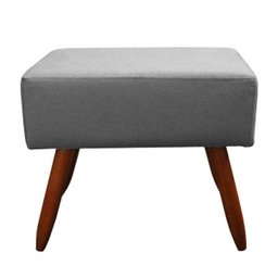 Poltrona Jolly com Puff Dubay Decorativo e Amamentação Linho Cinza - 5