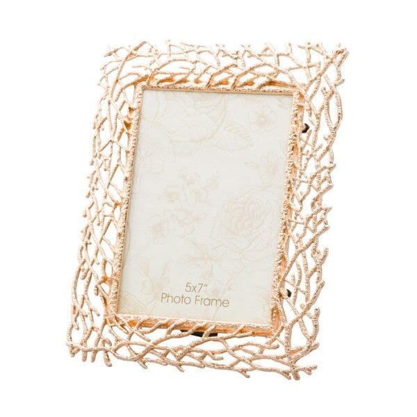 Porta Retrato Zamac Rosé Dourado 15cmx20cm Retangular Lyor - 1