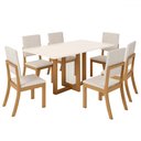 Ver imagem 2 de Mesa de Jantar 6 Lugares Lilian com Vidro Nature/off White/linho - Pnr Móveis