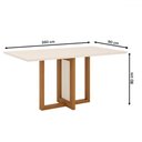 Ver imagem 3 de Mesa de Jantar 6 Lugares Lilian com Vidro Nature/off White/linho - Pnr Móveis