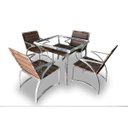 Ver imagem 1 de Conjunto de Mesa Fibra Sintética Melon - 4 cadeiras + 1 Mesa