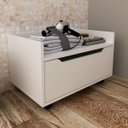 Ver imagem 7 de Balcão para Gabinete de Banheiro 1 Gaveta com Rodízio Branco