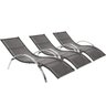 Kit 3 Espreguiçadeiras Roma Piscina Jardim Varanda Alumínio Tabaco - 1