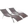 Kit 2 Espreguiçadeiras Roma Piscina Jardim Varanda Alumínio Pedra Ferro - 1